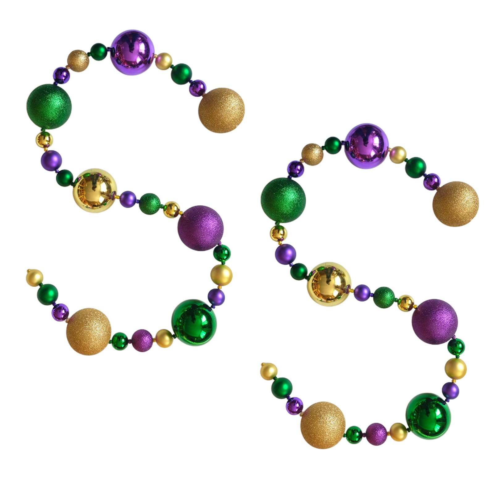 Bibelot Mardi Gras Garland, 6 Ft Mardi Gras Bead Garland with Purple Gold Green Metallic Balls, 2... | Amazon (US)