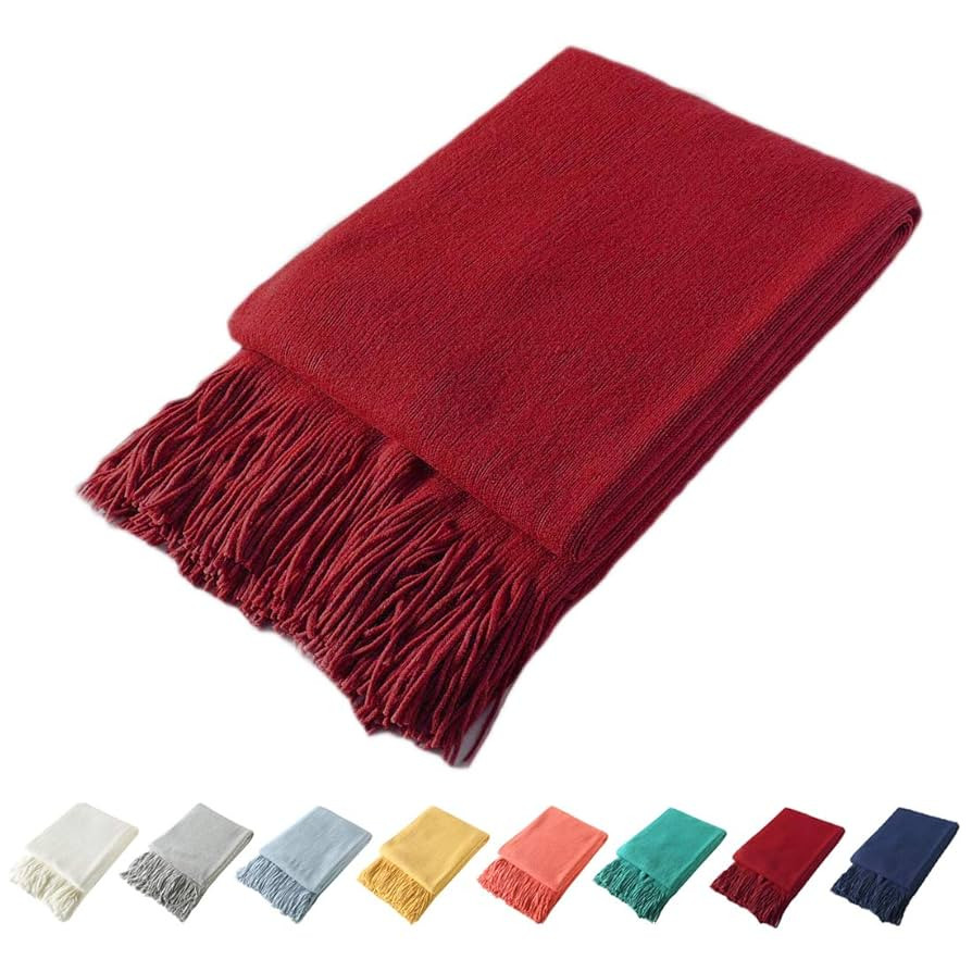Homiest Decorative Knitted Throw Blanket with Fringe Soft & Cozy Tassel Blanket for Couch Sofa Be... | Amazon (US)