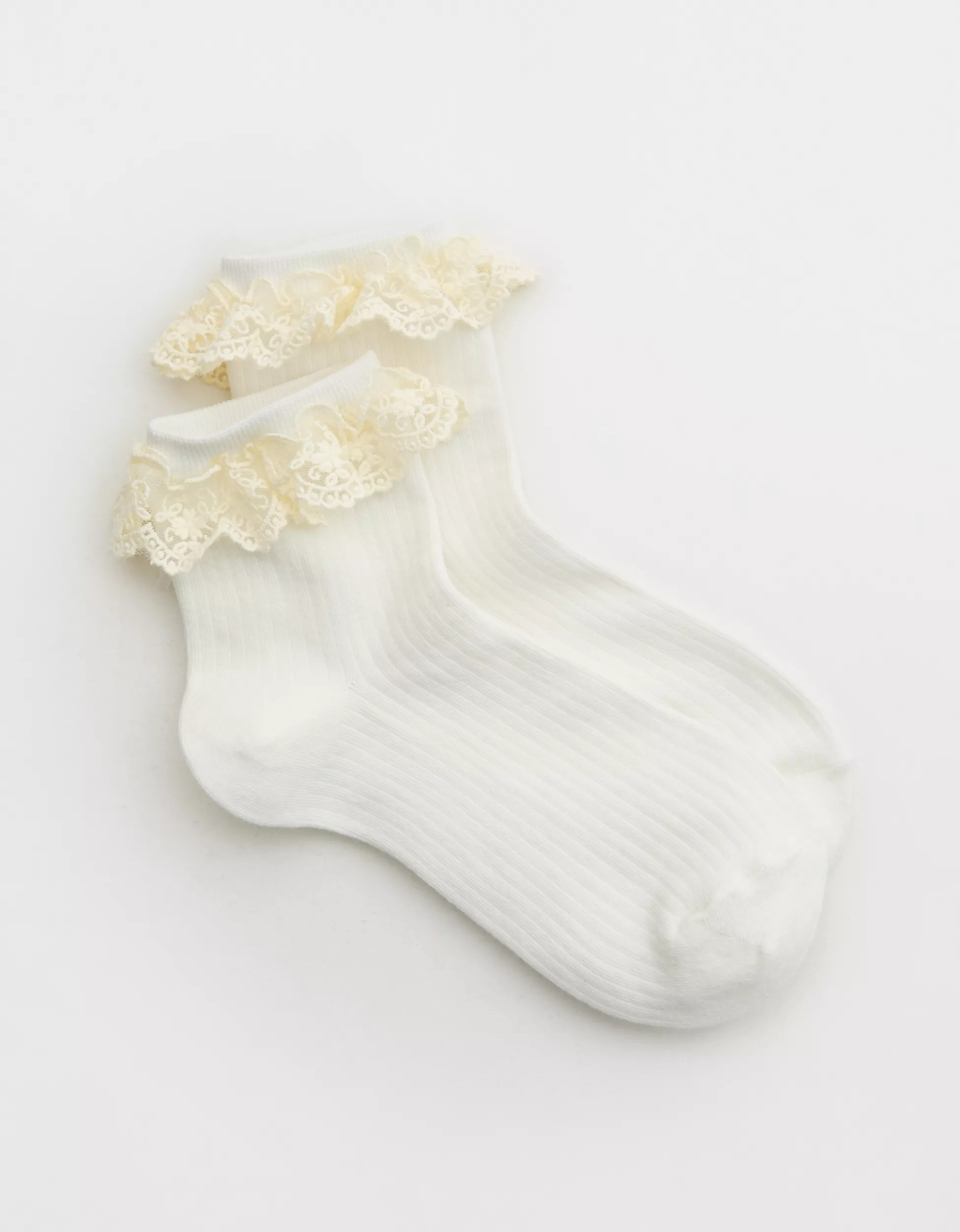 Aerie Lace Trim Quarter Socks | Aerie