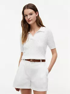 Short-Sleeve Cable Knit Sweater Polo | Tommy Hilfiger | Tommy Hilfiger (US)