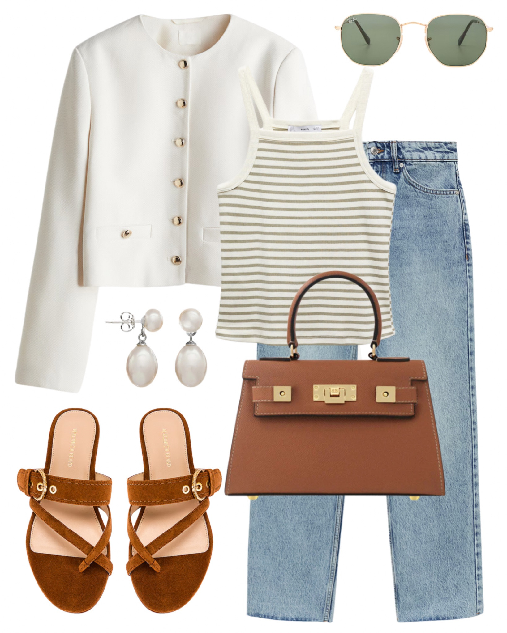 White jacket styling, striped top, jeans styling, denim look

#LTKsummer #LTKworkwear #LTKtravel