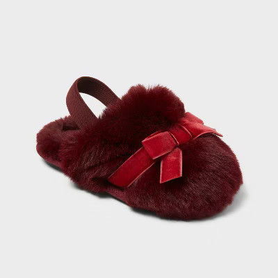 Toddler Adler Plush Scuff Slippers - Cat & Jack™ Red 5T-6T | Target