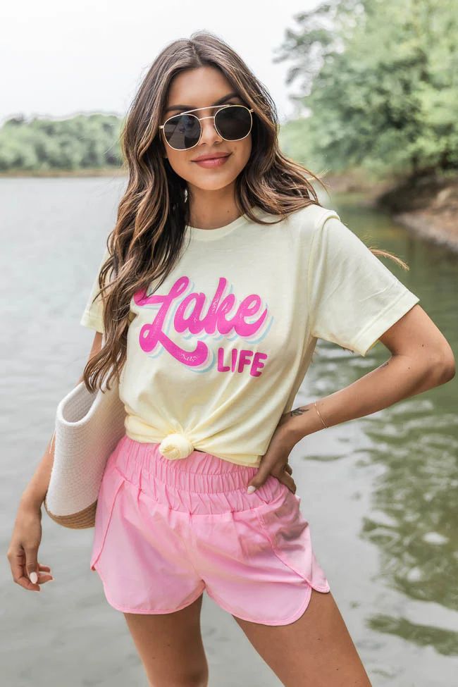 Lake Life Multi Pale Yellow Triblend Tee | Pink Lily