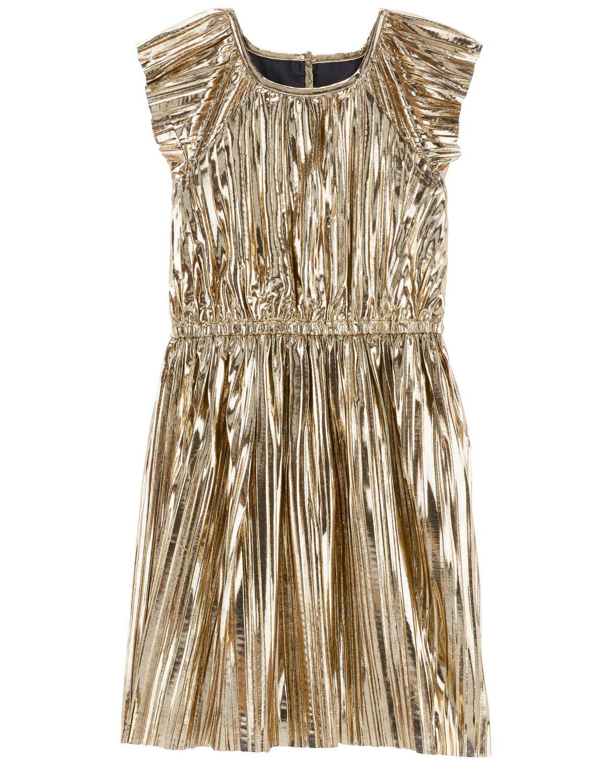 Gold Kid Metallic Pleated Party Dress | carters.com | Carter's