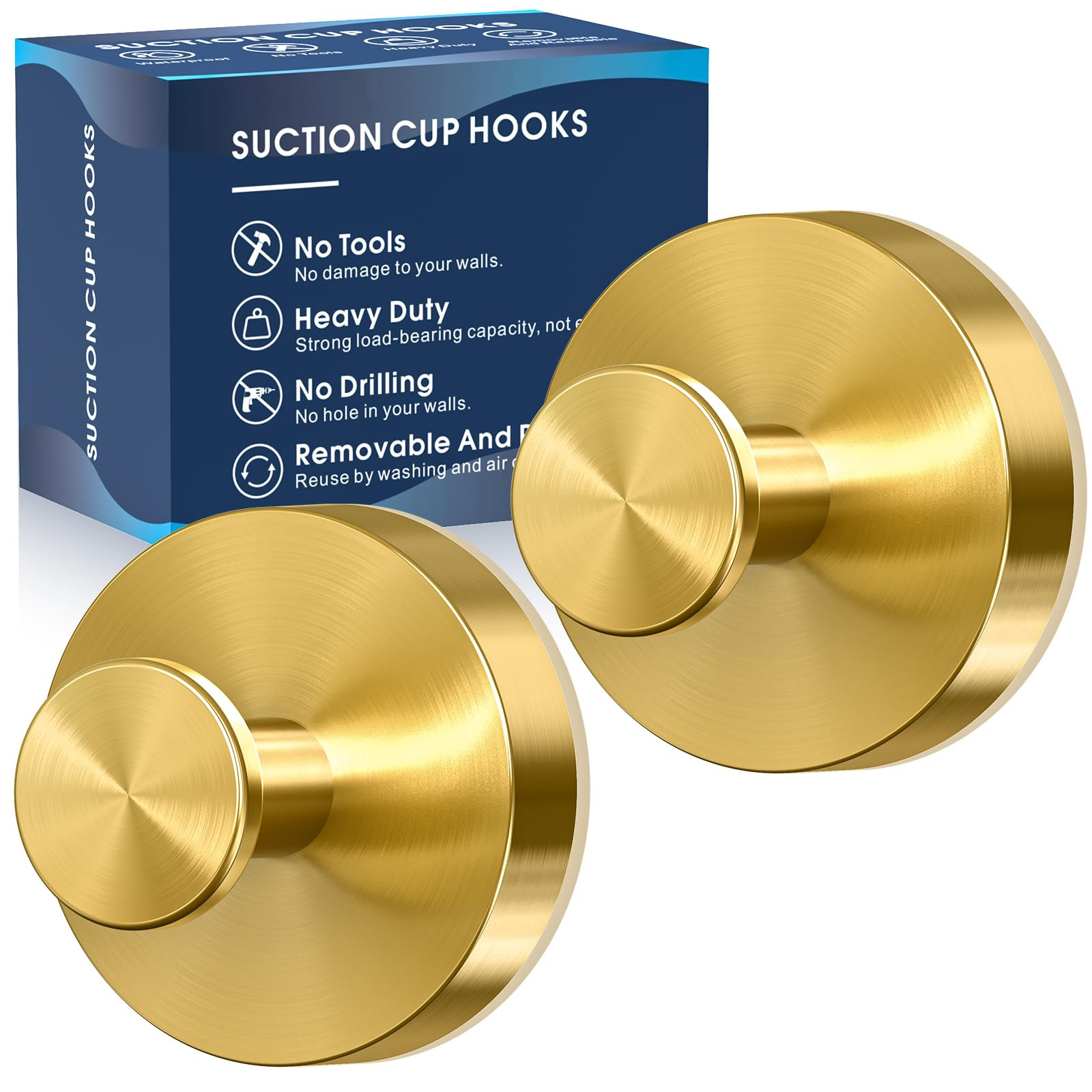 Suction Cup Hooks,No Drill Shower Hooks for Inside Shower,Heavy Duty Towel Hooks for Wall,Bathroo... | Amazon (US)