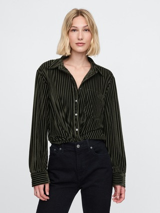 Velvet Relaxed Shirt | Gap (CA)
