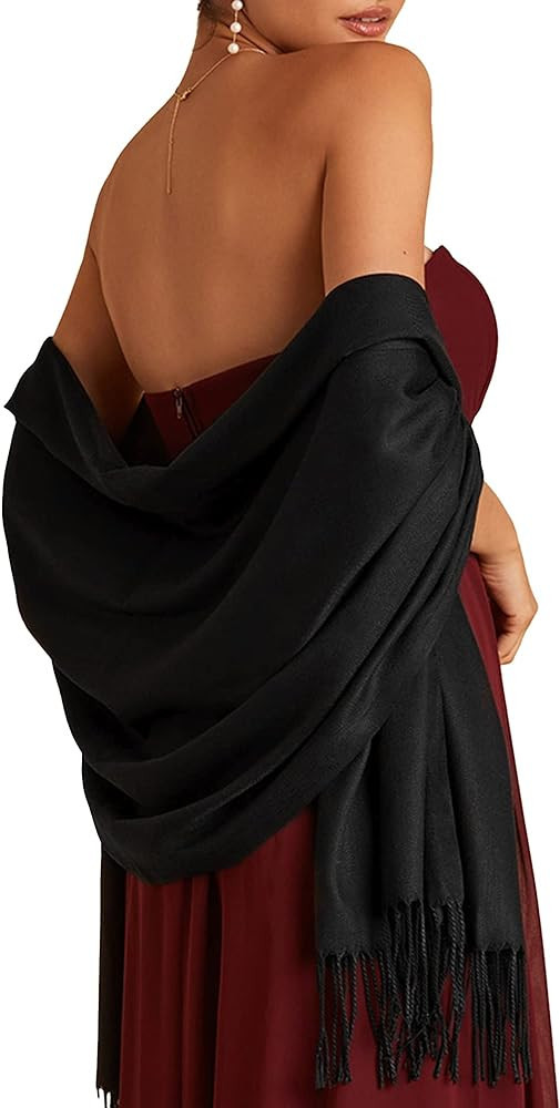 Women's Silk Scarf Pashmina Shawls and Wraps for Wedding Favors Bride Bridesmaid Gifts Evening Dr... | Amazon (US)