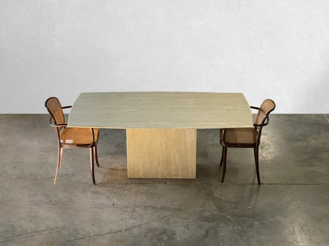 Thin Rectangular Italian Travertine Dining Table | Etsy (US)