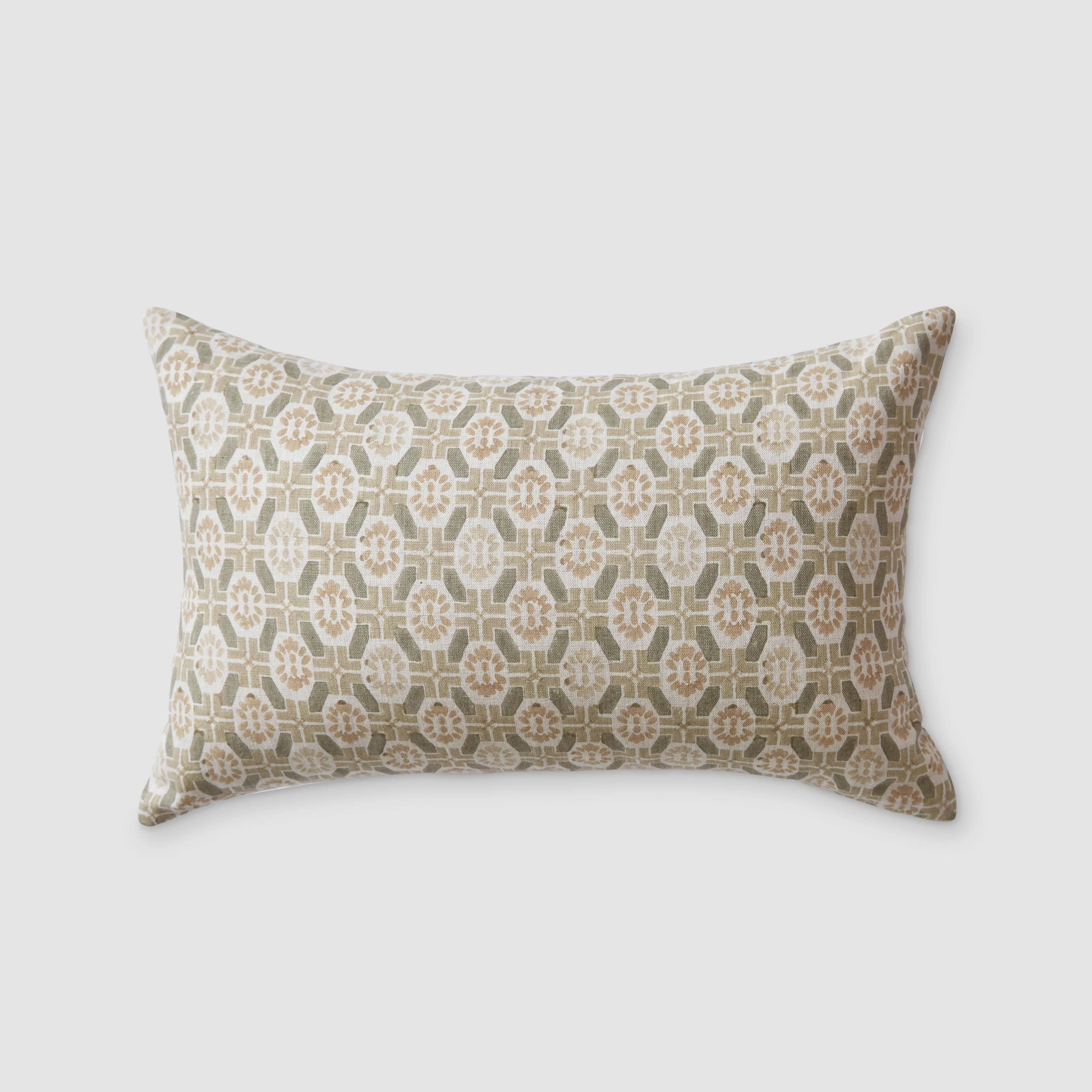 Ayana Block Print Lumbar Pillow | The Citizenry