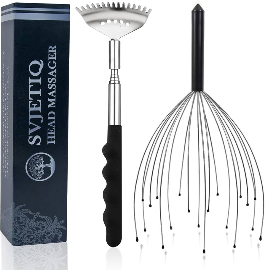 Scalp Massagers Back Scratcher, 20 Fingers Scalp Scratcher Head Massage & Back Massager for Men W... | Amazon (US)