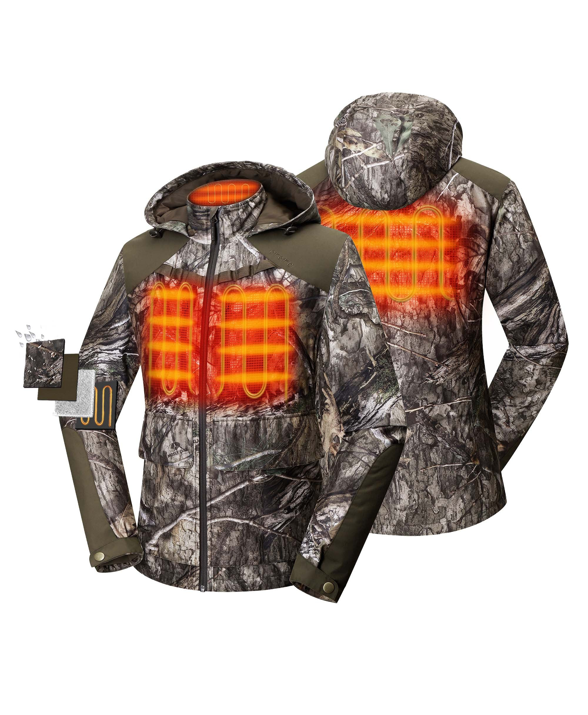 Women's Heated Hunting Jacket | Mossy Oak Country DNA | ororo\u00ae | ORORO