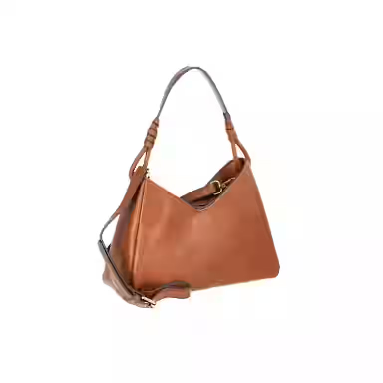 Time and Tru Women's River Faux Leather Small Hobo Shoulder Bag, Cognac | Walmart (US)