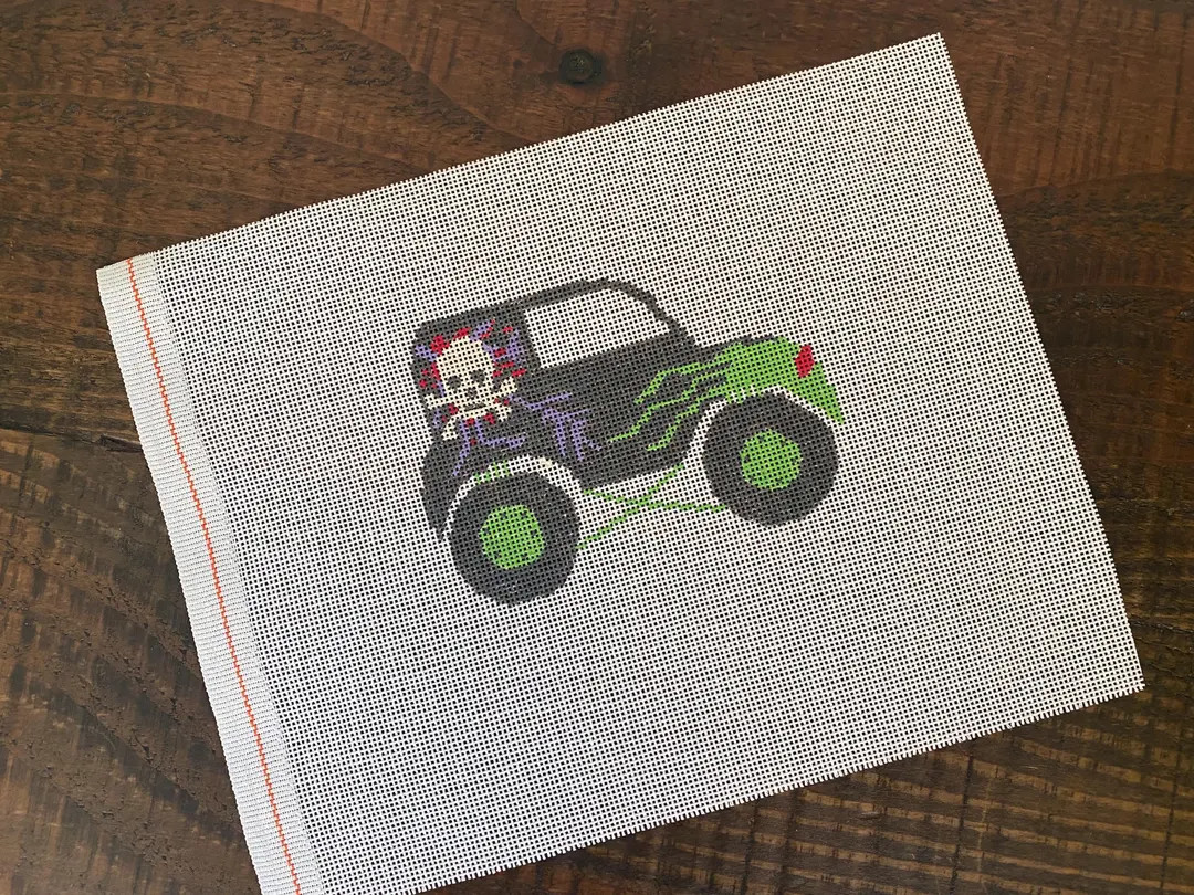 Monster Truck Needlepoint Canvas - Handpainted - Etsy | Etsy (Global)