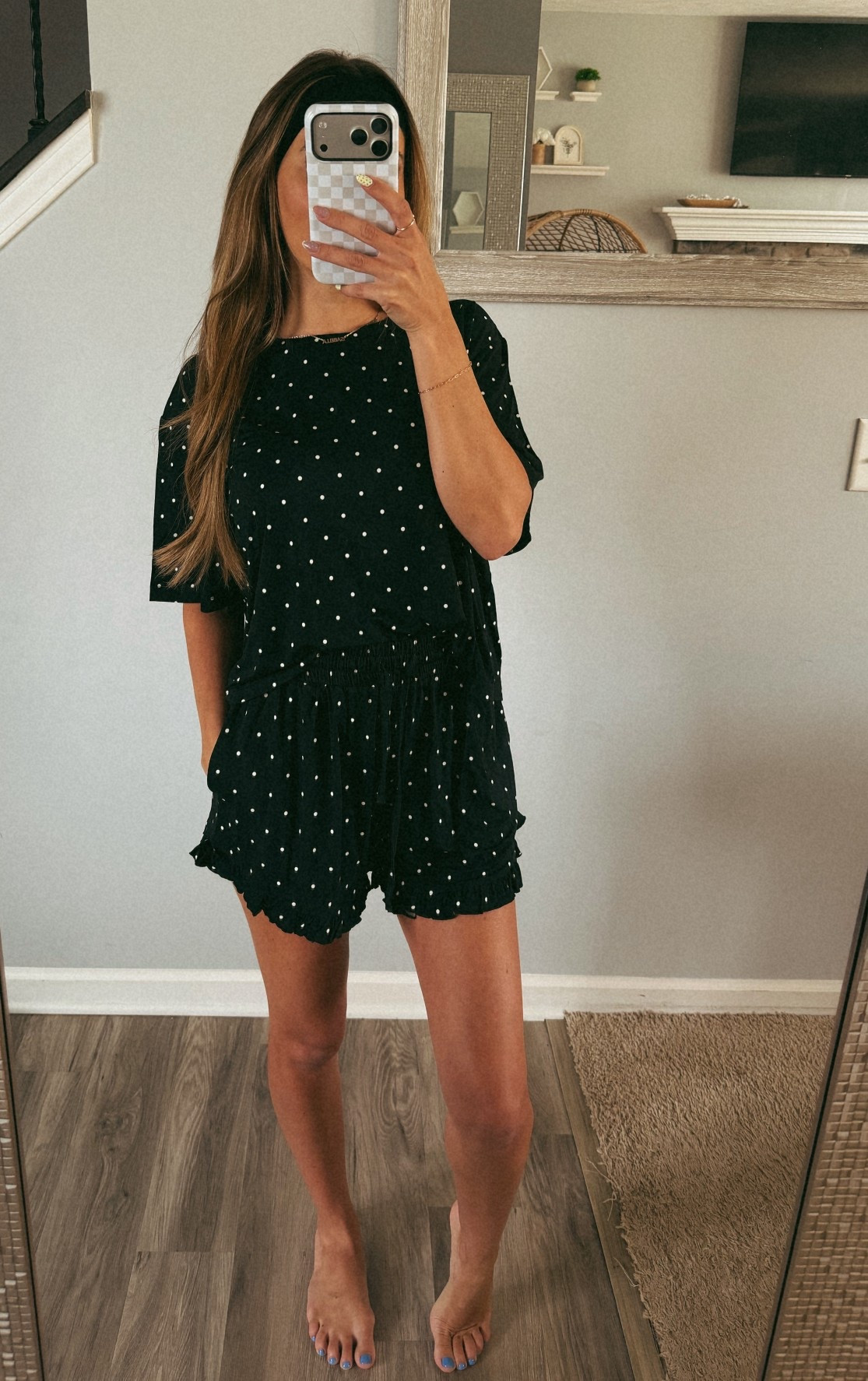 The coziest pajama set obsessed with the ruffle shorts! Use code: JESSICA15 for 15% off 🤌🏻🤍

#LTKselfcare #LTKSaleAlert #LTKPetite