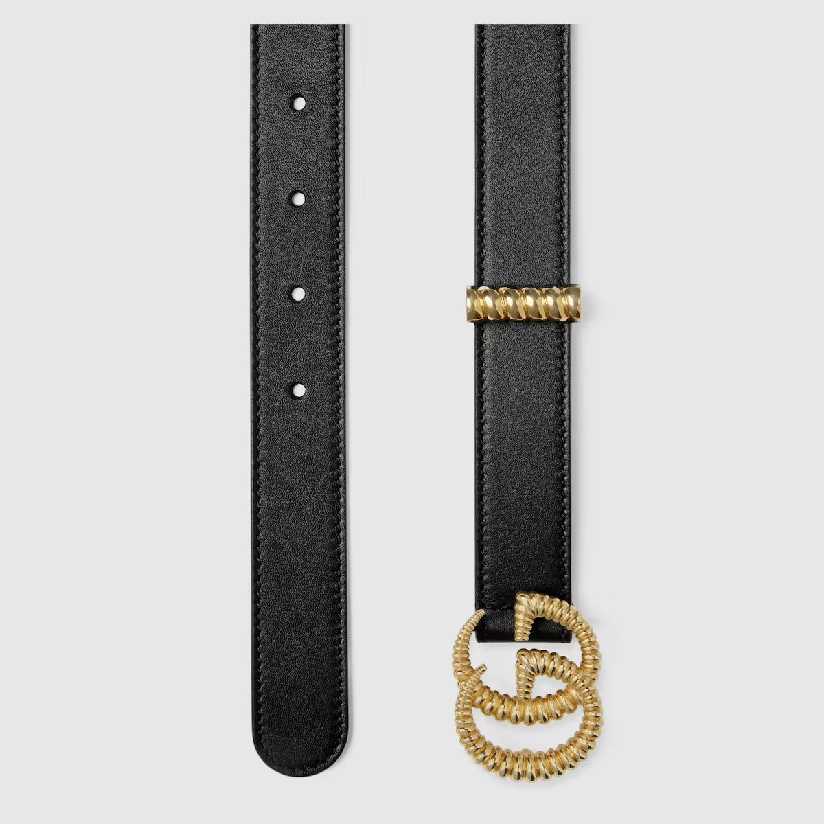 Leather belt with torchon Double G buckle | Gucci (US)