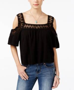 American Rag Crochet Cold-Shoulder Top | Macys (US)