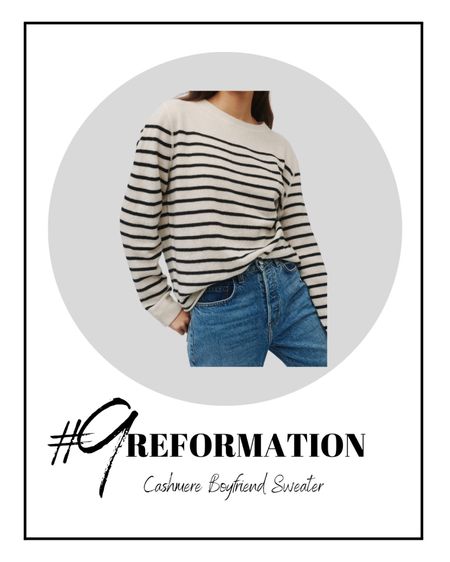 Bestseller #9 of November: Reformation cashmere striped sweater! I wear xs

#LTKunder100 #LTKstyletip #LTKworkwear