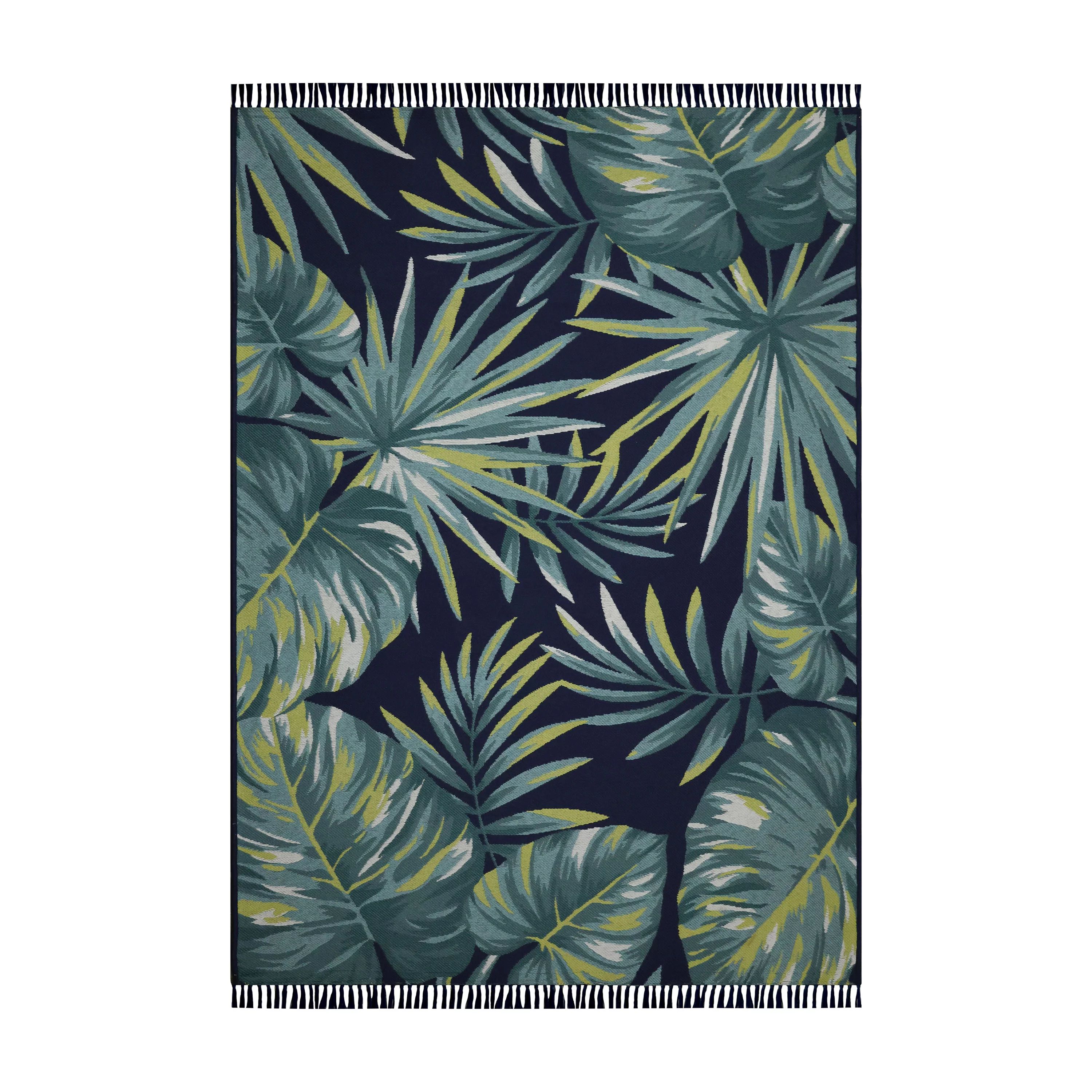 Better Homes & Gardens 7' x 10' Blue Tropical Outdoor Rug | Walmart (US)