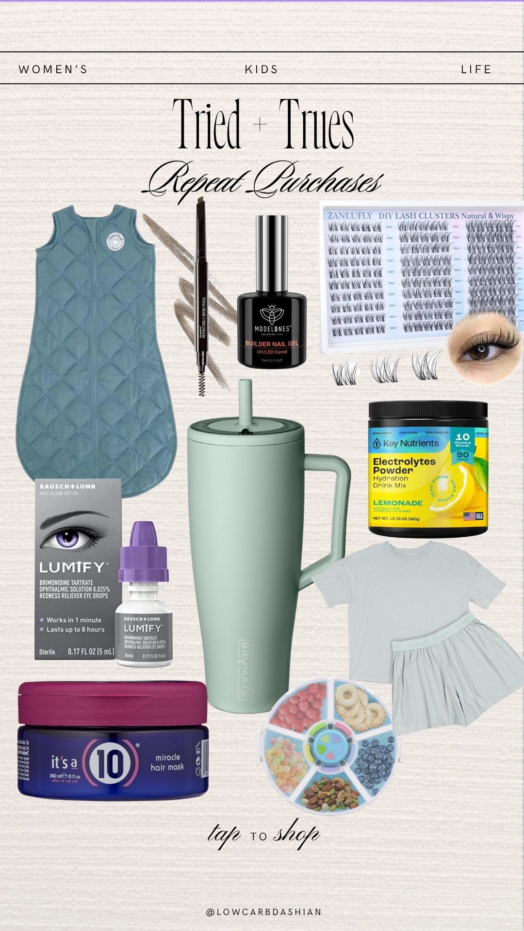 These are some of my most repeated purchases. From beauty products to kid essentials, all the things I keep buying!



Household items  baby essentials  beauty products  Lowcarbdashian




#LTKHome #LTKKids #LTKBeauty