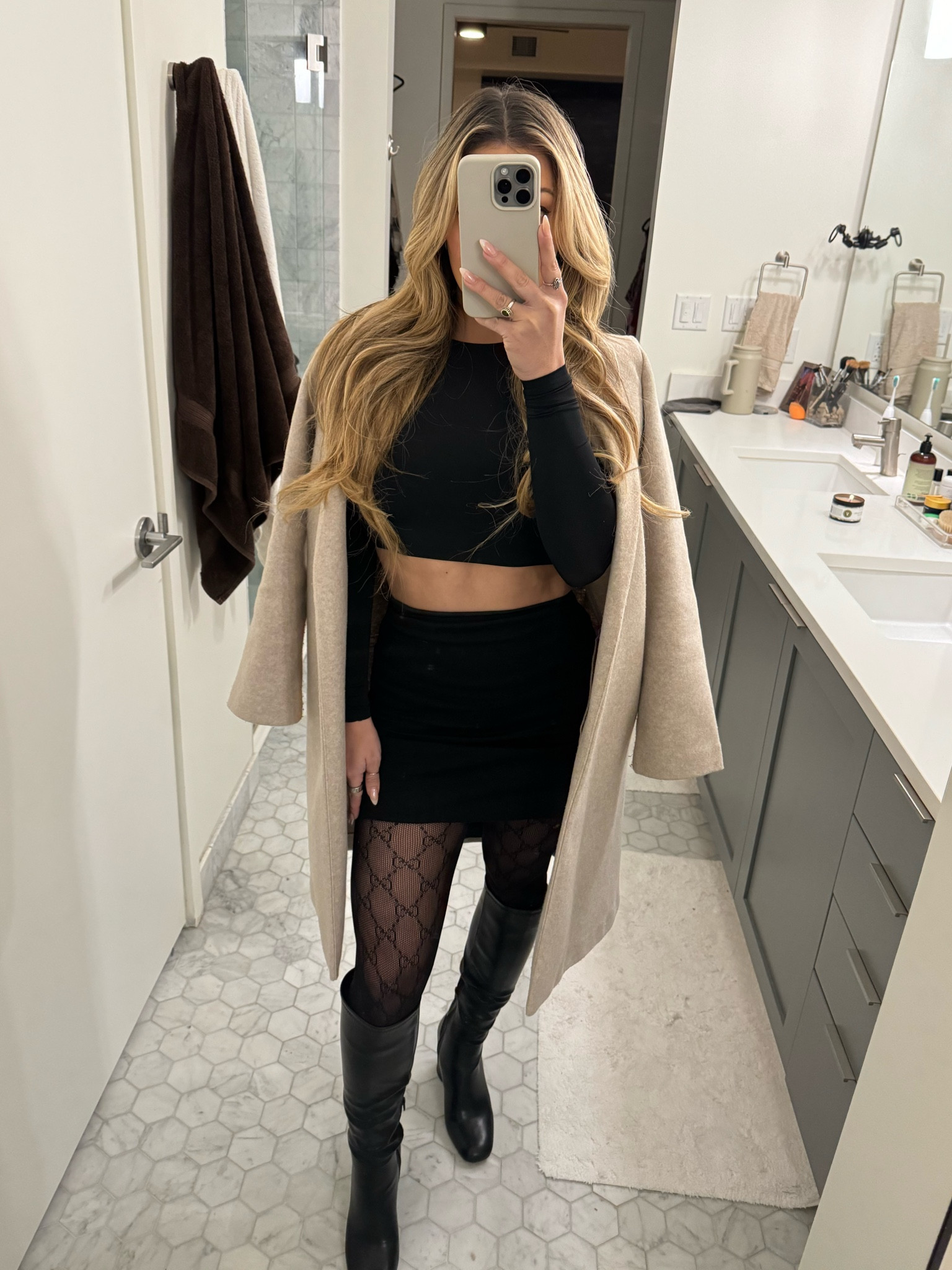 Winter outfits are my favorite ❄️ 
These boots are super comfy to walk around in which is a must for me and these tights are a bit of a splurge but such a great winter fashion piece that you will reach for every year  🙌🏼

#LTKHoliday #LTKparties #LTKSeasonal