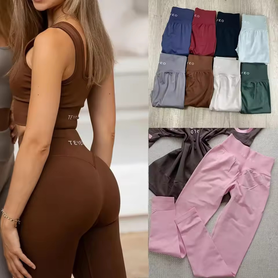 TEVEO Leggings Joggings Women Seamless Yoga Pants High Quality Gym Leggings Ribbed Fitness Pants ... | AliExpress (US)
