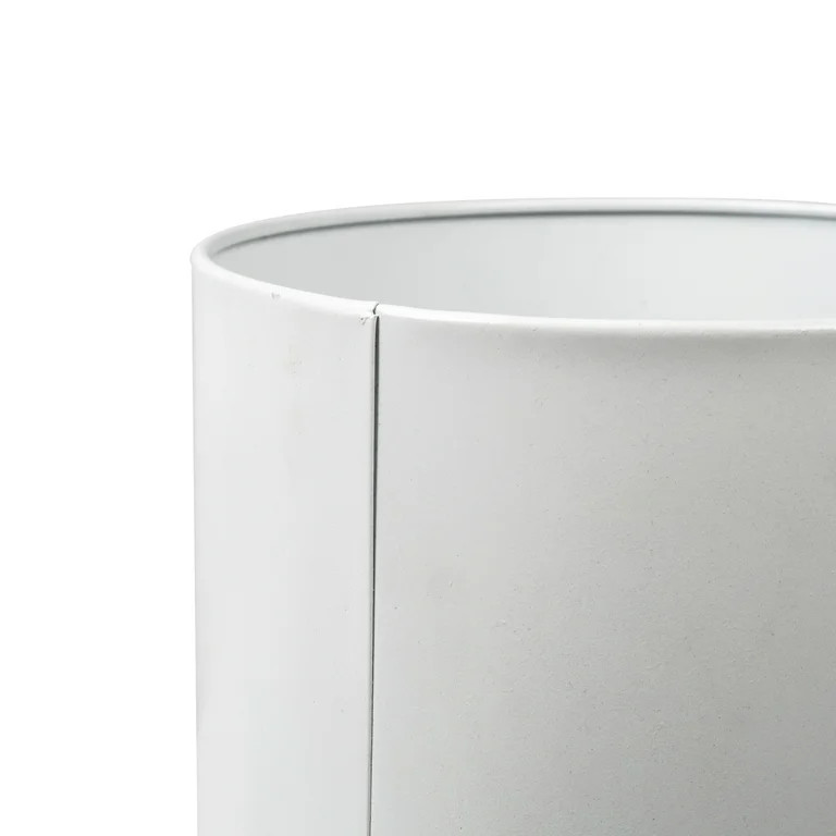 Mainstays 11 inch White Round Metal Planter with Black Metal Stand, 11 in Length x 15 in Height, ... | Walmart (US)