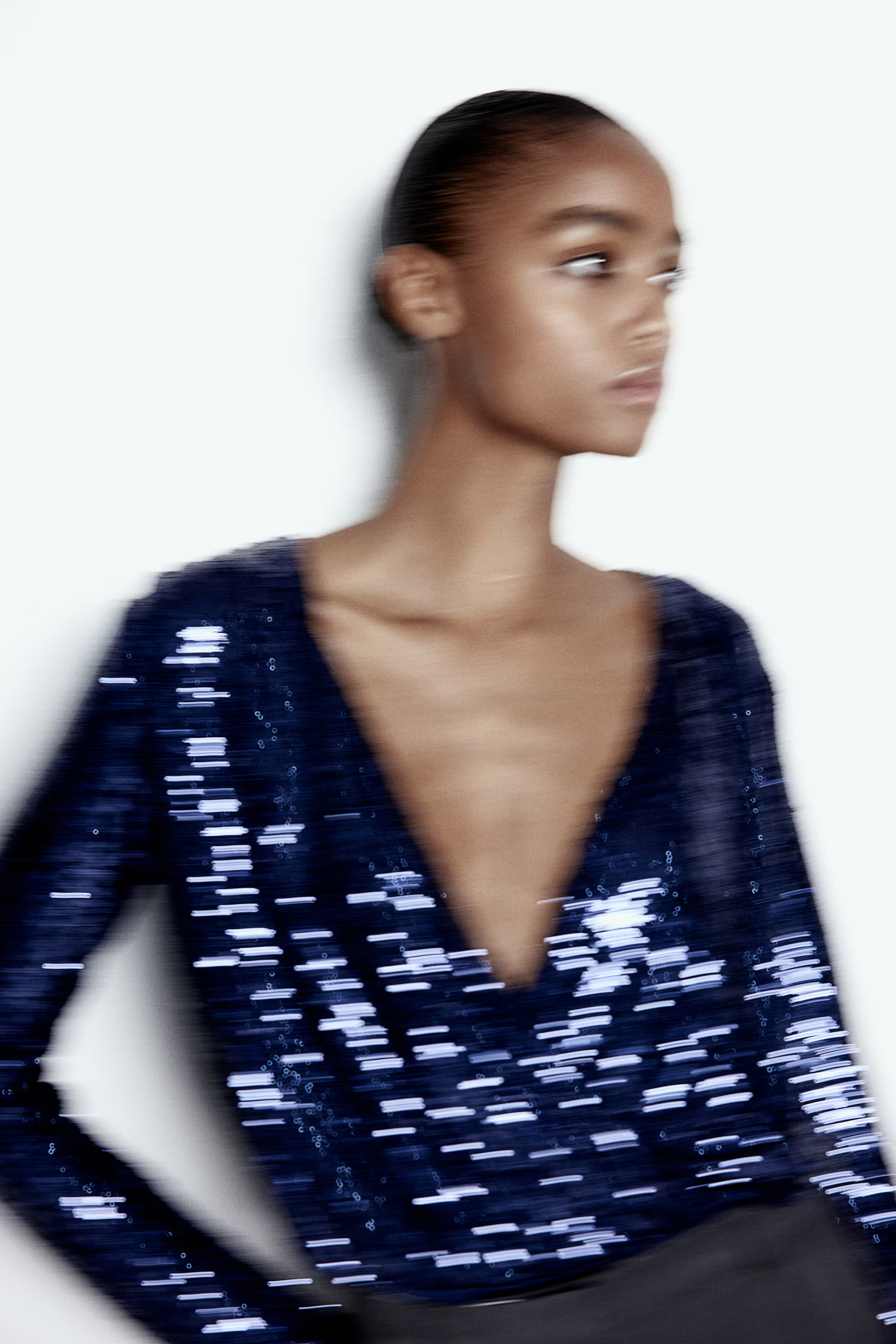 Sequined Bodysuit - Navy blue - Ladies | H&M CA | H&M (US + CA)