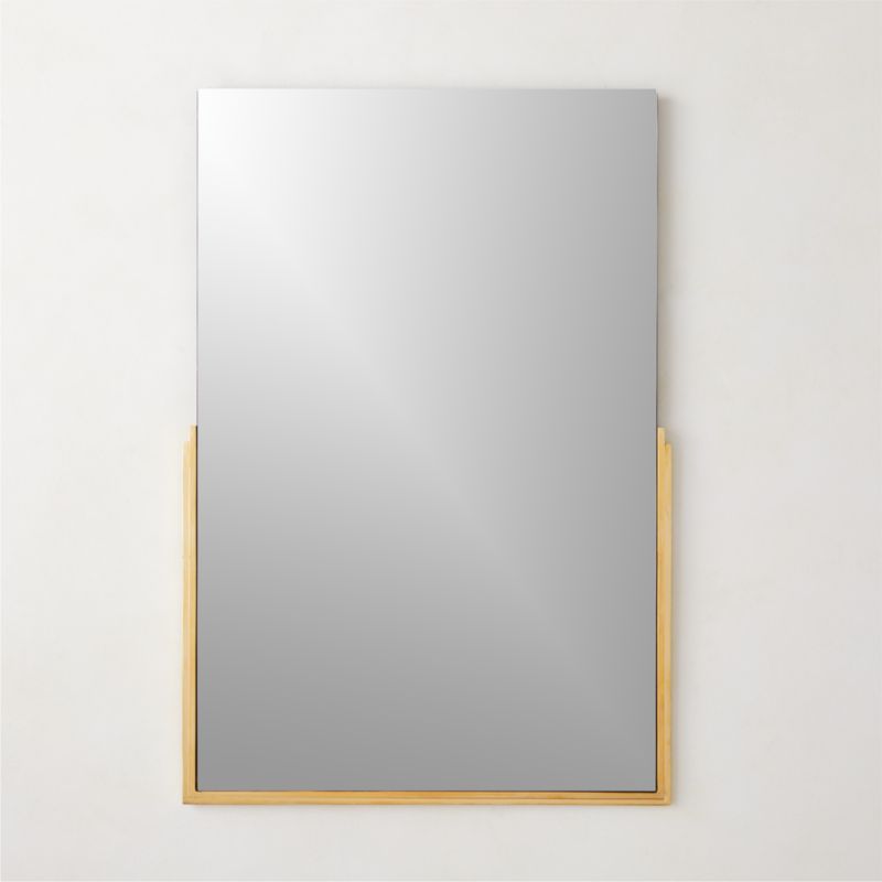 Mimi Rectangular Polished Brass Wall Mirror 24"x36" | CB2 | CB2