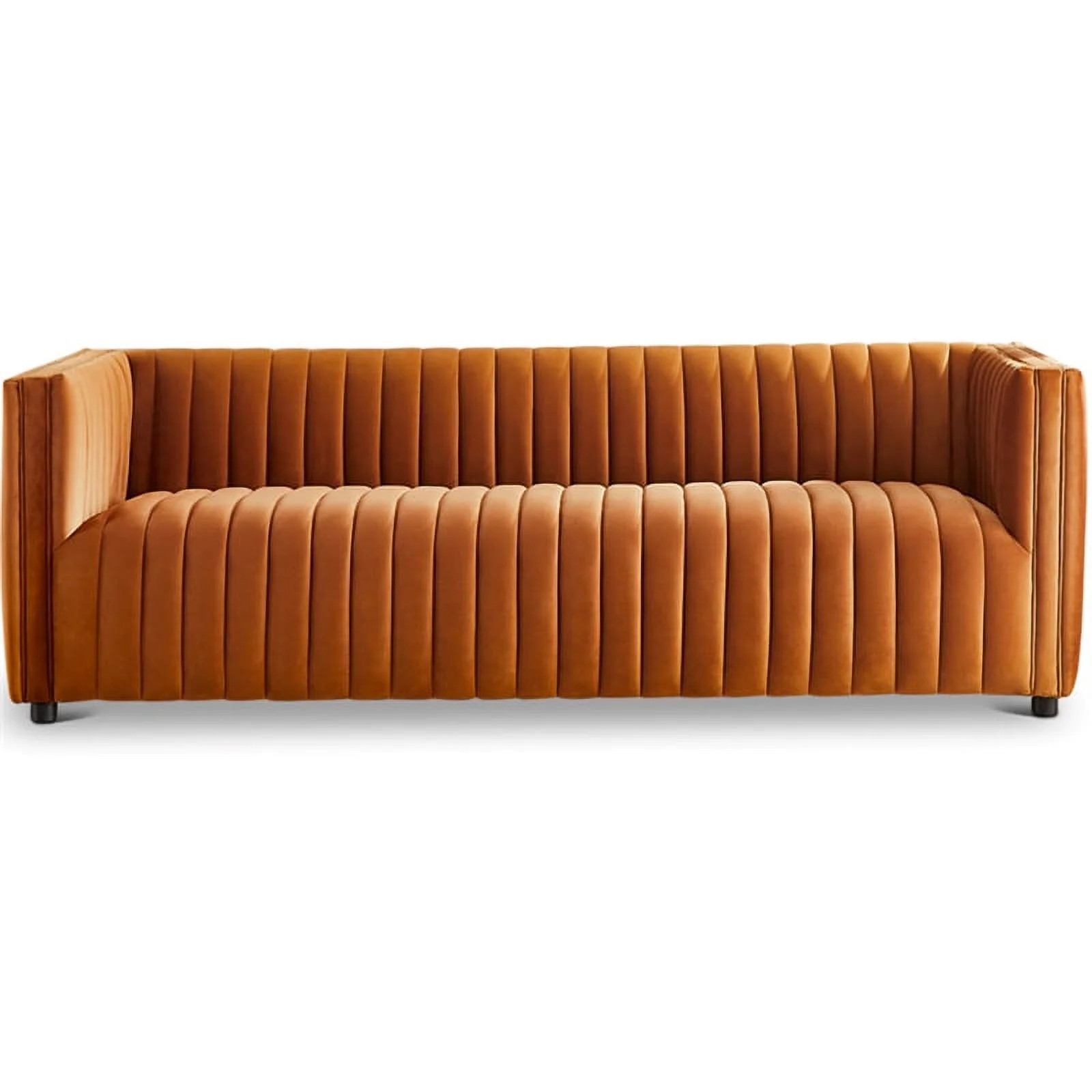 Sier Mid Century Modern Luxury Velvet Couch in Burnt Orange | Walmart (US)