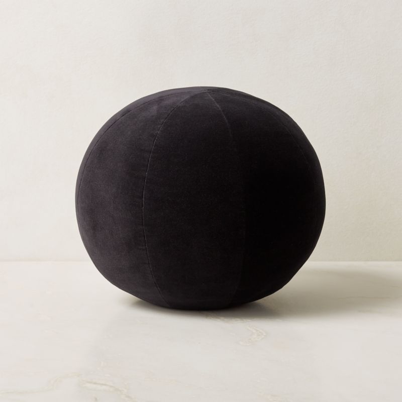 Terre Black Velvet Sphere Modern Throw Pillow + Reviews | CB2 | CB2
