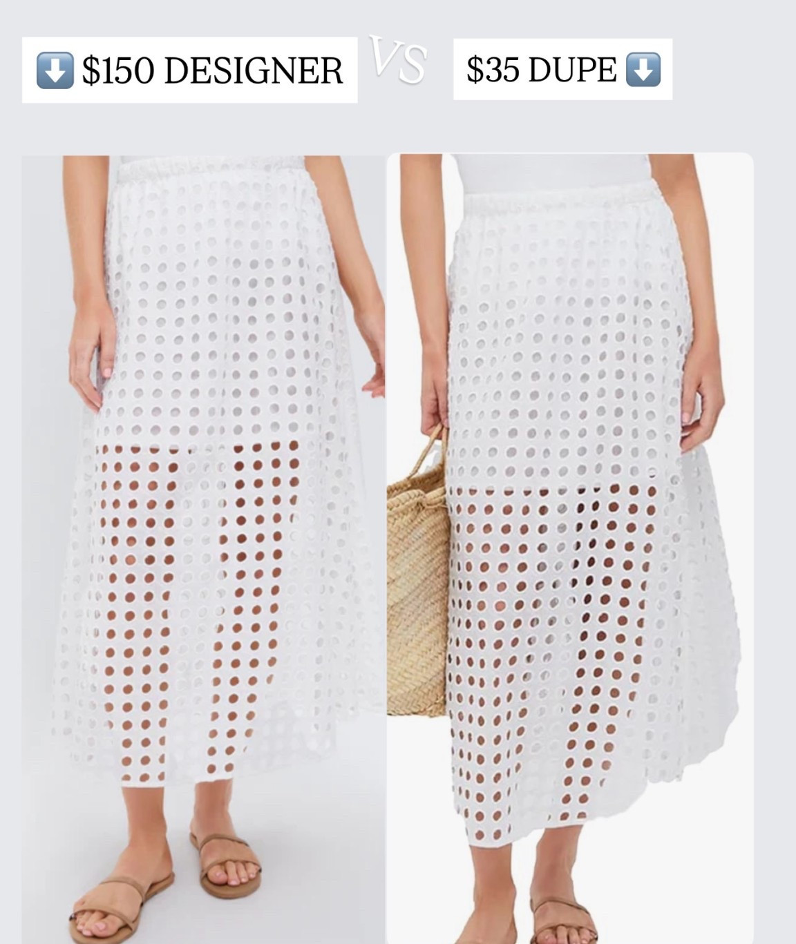 $150 vs $35! DUPE ALERT! #dupe #designerdupe #summer #spring 

#LTKTravel #LTKNYFW #LTKSaleAlert