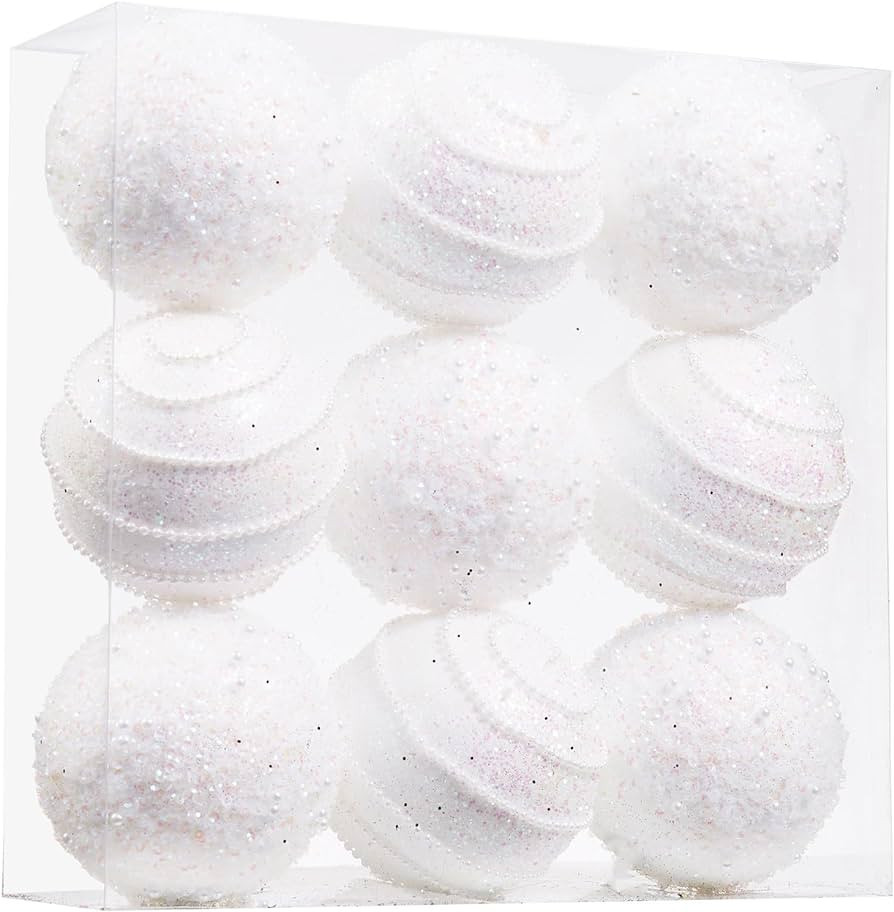 ChrisWish White Christmas Ball Ornaments, Christmas Ball Decorations Shatterproof Plastic Hanging... | Amazon (US)
