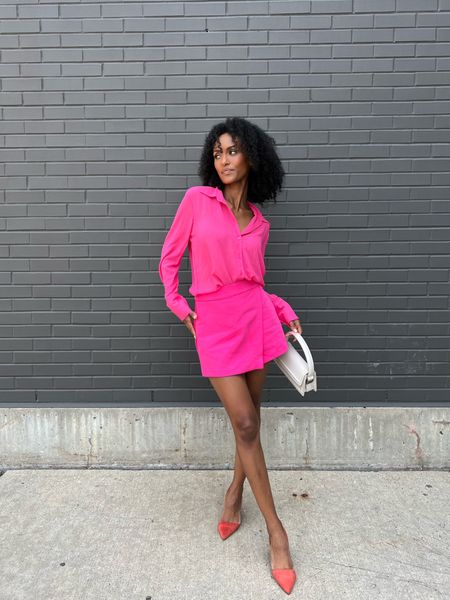 This all pink look from dynamite is my favorite, pink style, summer pink, skort style 

#LTKFind #LTKSeasonal #LTKstyletip