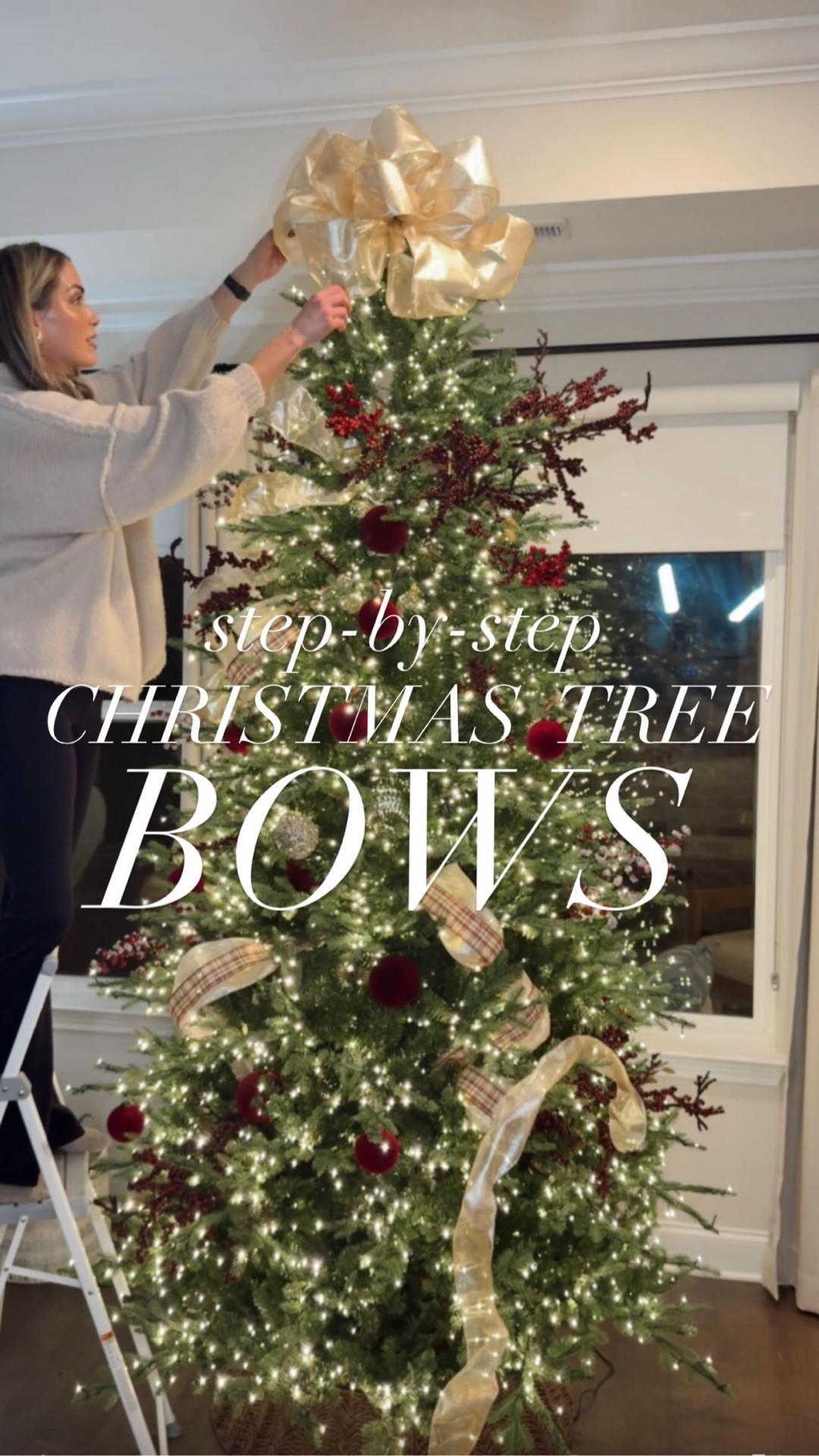 I talked extra slow for yall on this one 🎄🎀

1. Hobby lobby will still have a great selection of wired ribbon (for like a few days) because the exact one I used here is sold out. However they still have it in stock for a 2.5 inch. I bought that for wrapping because WOW is it gorgeous!
2. This will make you mad if you focus on the fact that it’s fugly for the majority of the time.
3. Do NOT FULLY FLUFF the loops until it’s on the tree. Bc there’s a 90% chance you will get v v mad and think the bow is ugly while fluffing it ahead of time and then it will be a…. Well idk make a drink. 

Barman mixers *with NO CRAP* are a local nashville brand. They’re so local that believe it or not I don’t have a discount code for you. I discovered their “Cider House” Old fashion mix last year, served it at a holiday party here and I think my friends sold it out over middle TN. They just dropped their Cider house like last week for the season. $16.. That’s all. Crème de la crème of holiday hosting is having a fire beverage especially when you’re hosting and have zero time to make craft drinks for guests. Idk what else to say just buy it and your welcome 

^i don’t have a link. Just go to BarmanNashville.com.  Again, local. But srsly your welcome 

•
Christmas tree decor, wired ribbon, translucent champagne gold ribbon tree topping, large bows for tops of Christmas trees, holiday decor, tree toppers 

#LTKHoliday