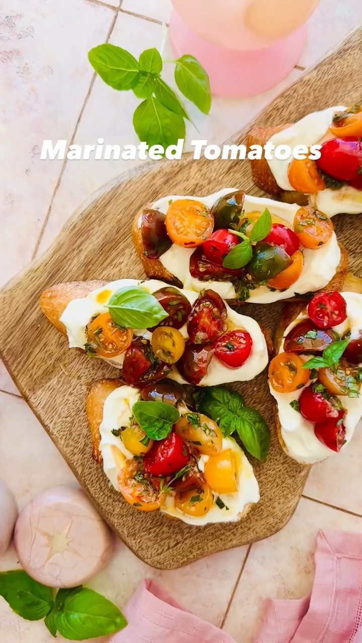 Juicy cherry tomatoes marinated in olive oil, vinegar, garlic, and fresh herbs—simple, bold, and endlessly versatile. A fresh summer staple you’ll use on everything. Full recipe here: https://www.twopeasandtheirpod.com/marinated-tomatoes/ 

 

#LTKSeasonal #LTKHome #LTKFindsUnder50