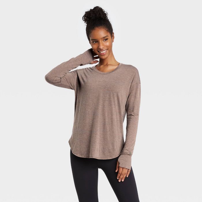 Women's Drop Shoulder Long Sleeve T-Shirt - All in Motion™ | Target