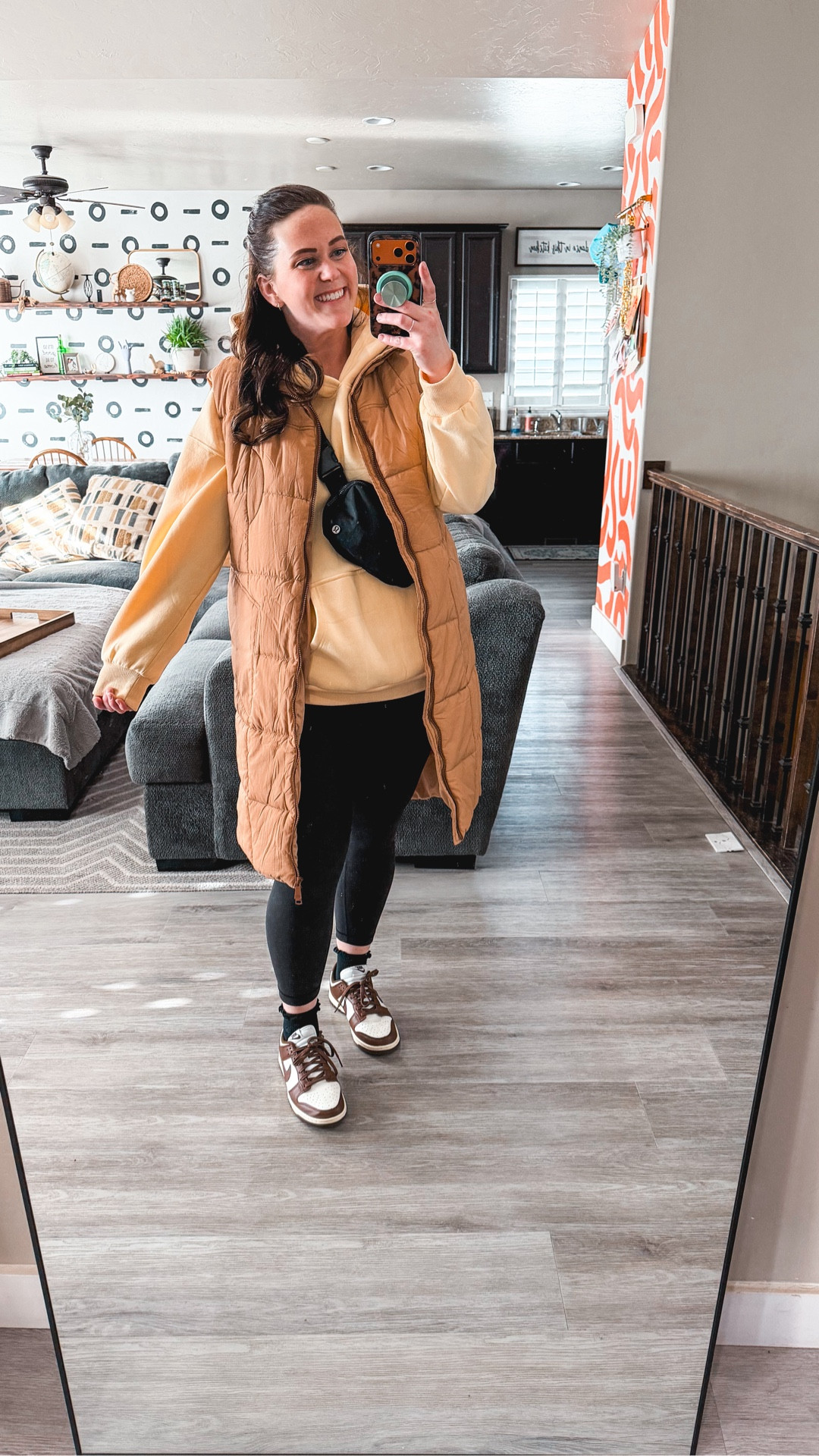 Easy everyday outfit I keep reaching for 💛
This yellow hoodie outfit is comfy but still pulled together… layered with a vest and finished with sneakers for real life mom days. 

Bra (38DD)
Undies (XXL)
Leggings(16)
Hoodie (XL)
Vest (XL)

#LTKTravel #LTKMidsize #LTKSeasonal