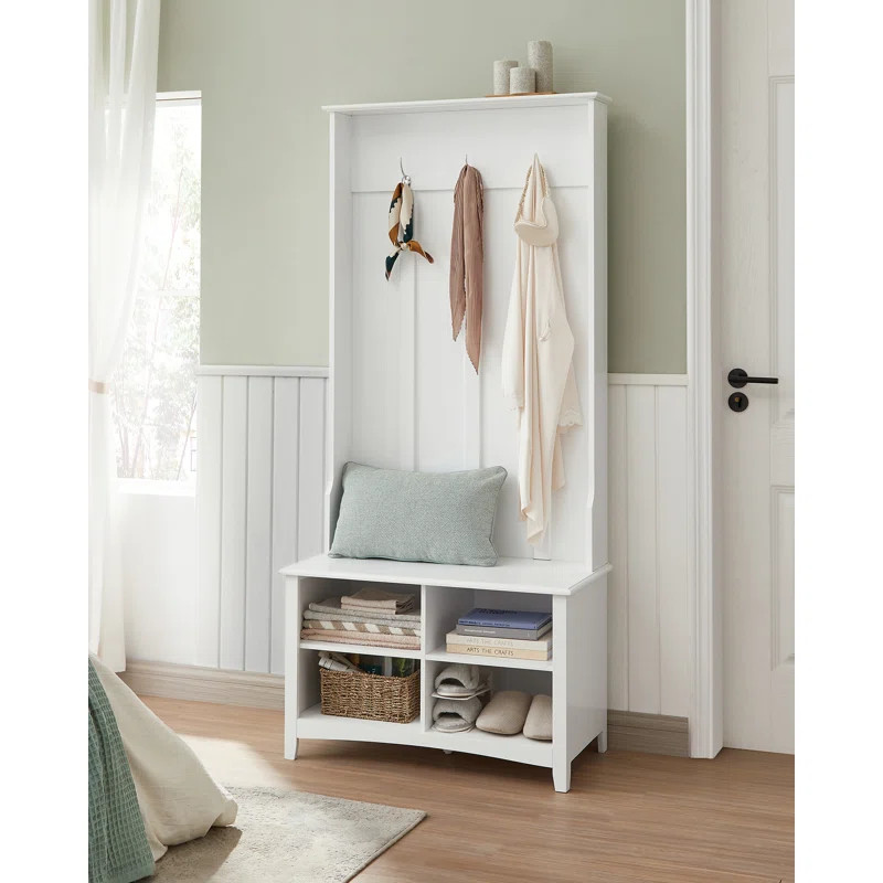 Cotaco 31.49'' Wide Hall Tree with Bench and Shoe Storage | Wayfair North America