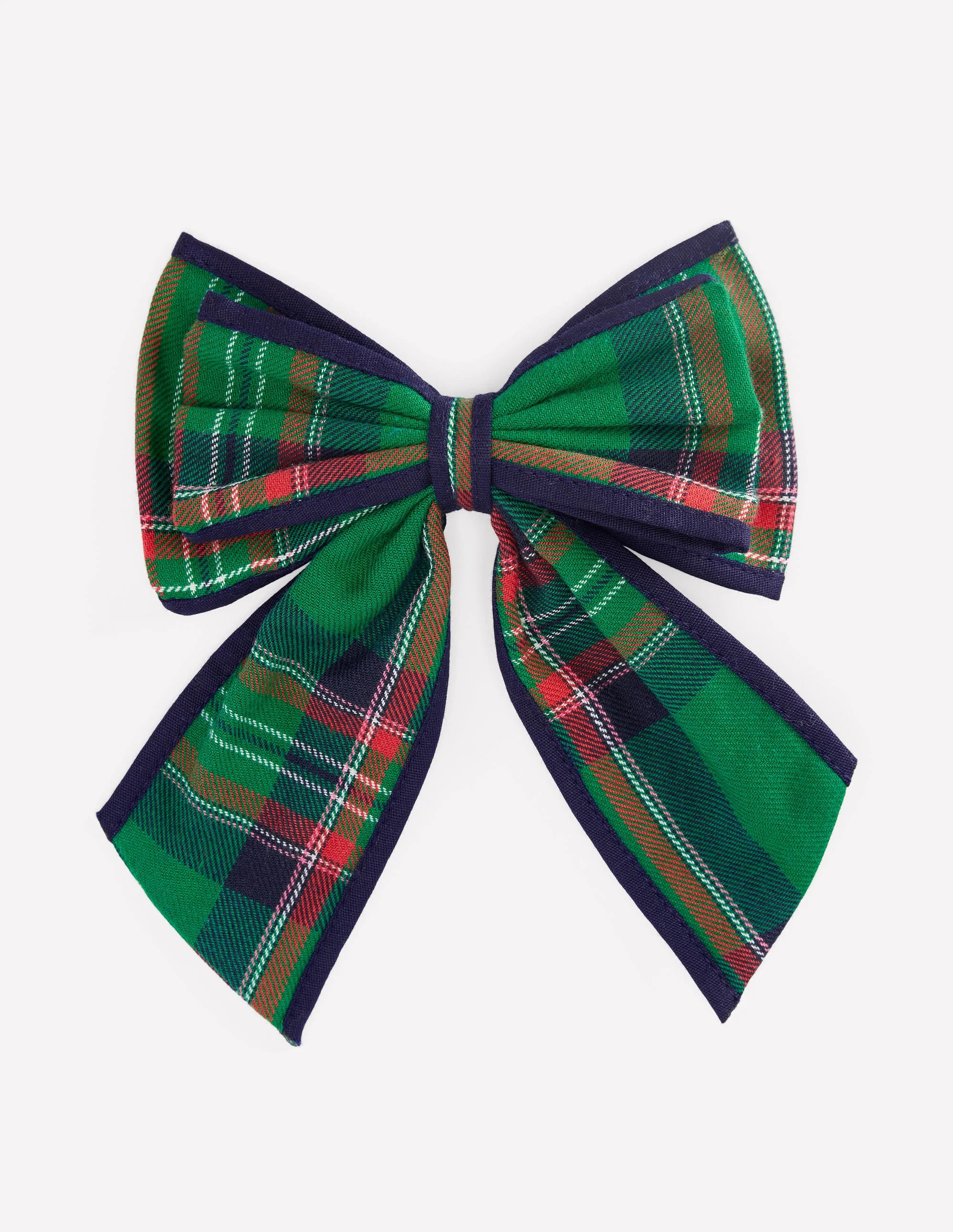 Big Bow Clip-Green Check | Boden UK