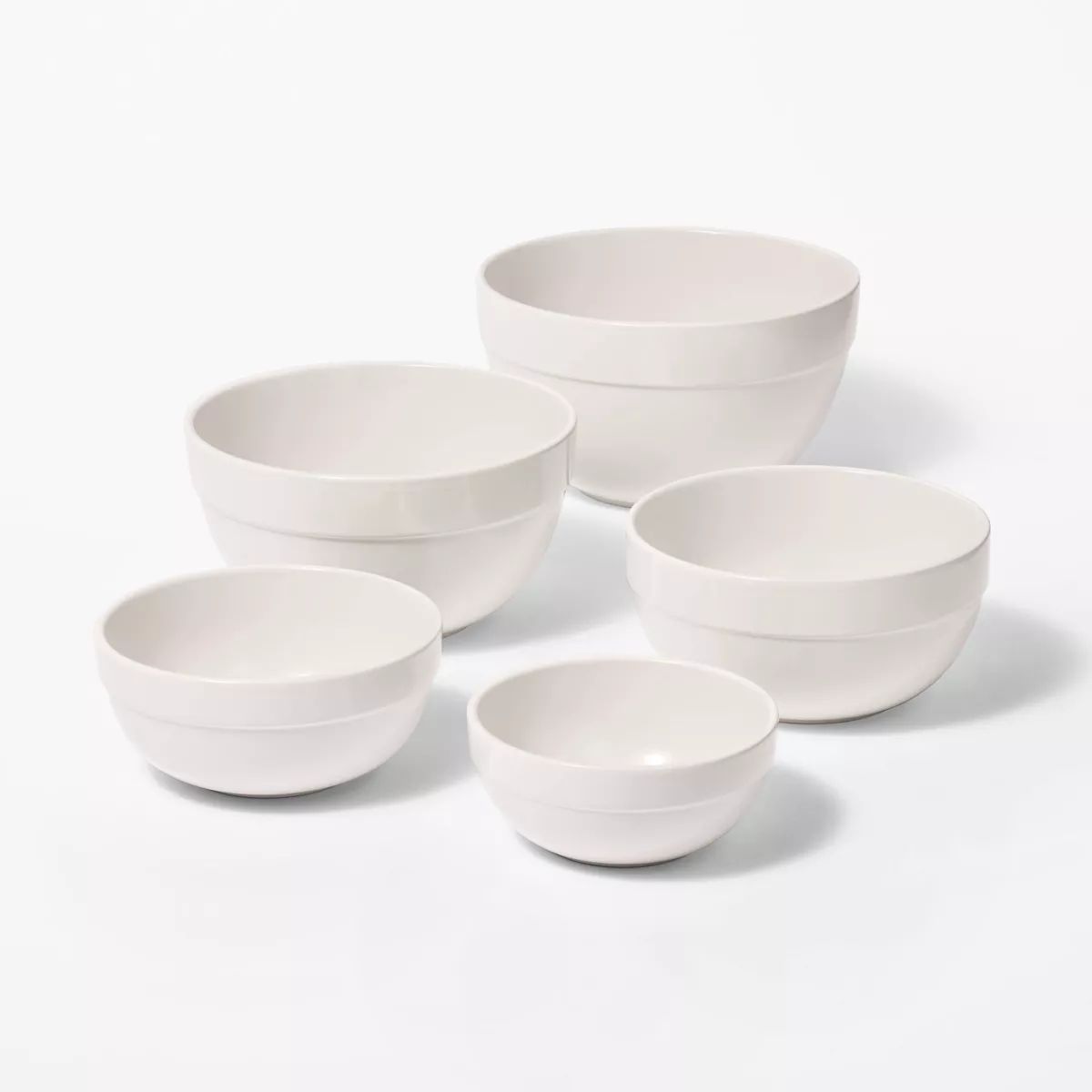 5pc Earthenware Ceramic Mixing Bowl Set - Figmint™ | Target