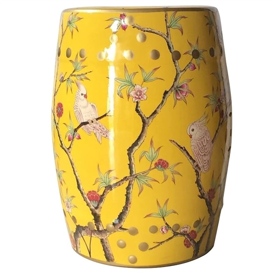 Decorative Ceramic Garden Stool, Glazed Hollow Flower and Bird Changing Stool, Suitable for Livin... | Amazon (US)