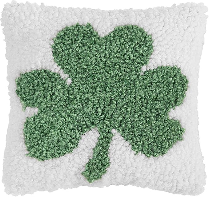 C&F Home Shamrock St. Patrick's Day Hooked White Small Petite Mini Accent Pillow 8" x 8" St Patty... | Amazon (US)