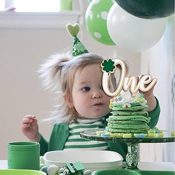 Lucky One Cake Topper - Clover Shamrock Wood Birthday Cake Topper, St Patrick's Day First Birthda... | Amazon (US)