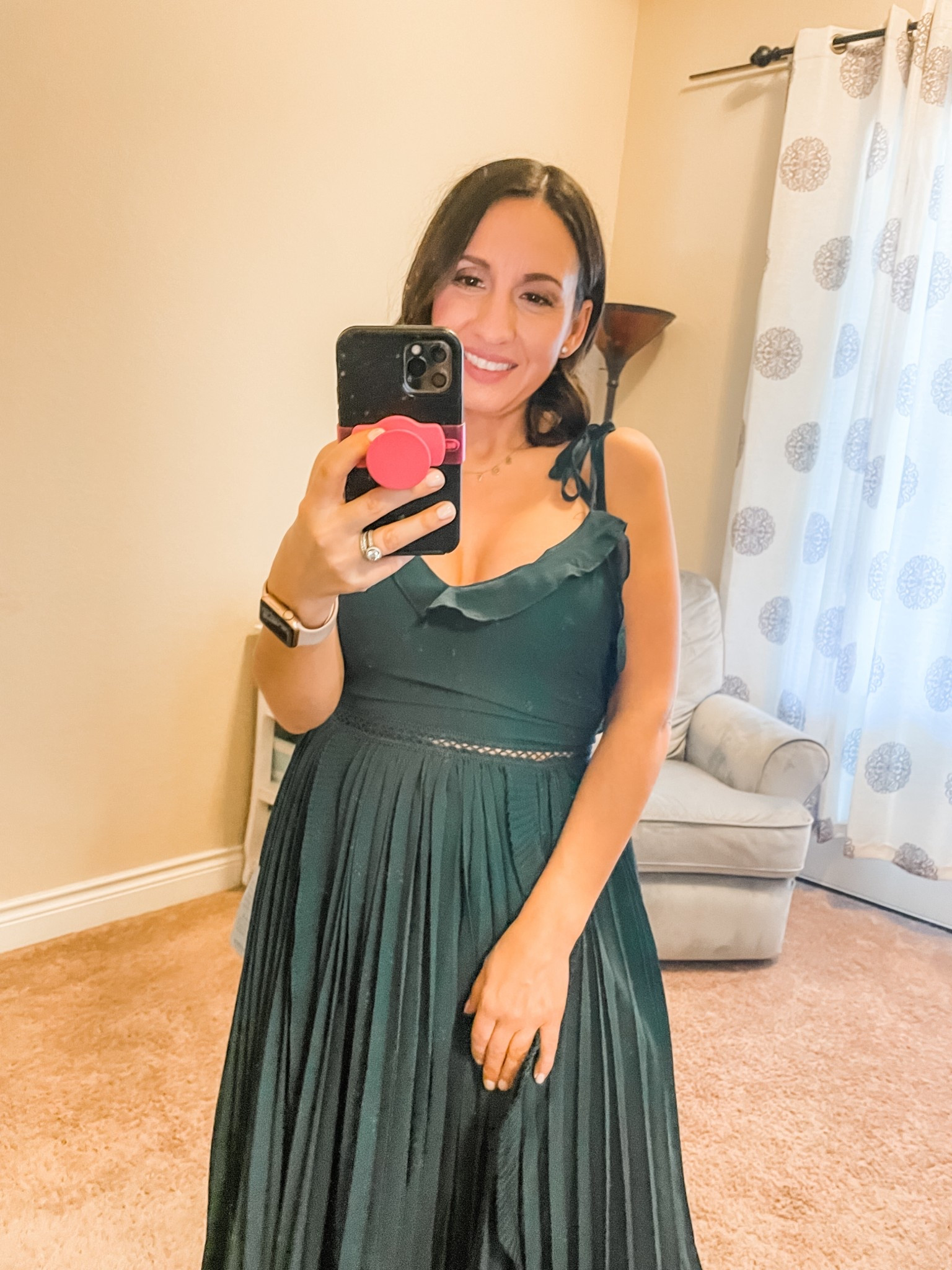 Chiffon dress with spaghetti straps. 
Love this. 
This chiffon dress would be the perfect New Year’s Eve dress  
Party dress 
Date night dress 
Petite friendly dress 

#LTKFindsUnder100 #LTKPetite #LTKHoliday