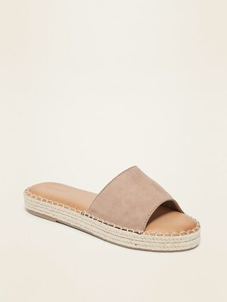 Faux-Suede Espadrille Slide Sandals for Women | Old Navy (US)