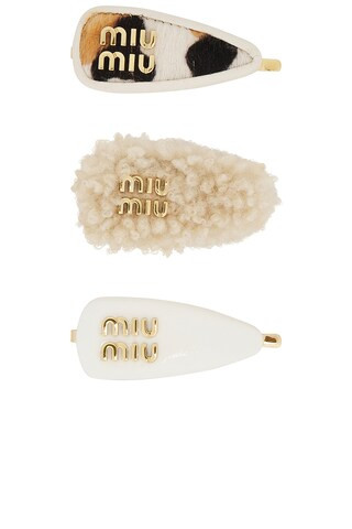 Miu Miu Variety Hair Clip Set in White | FWRD 