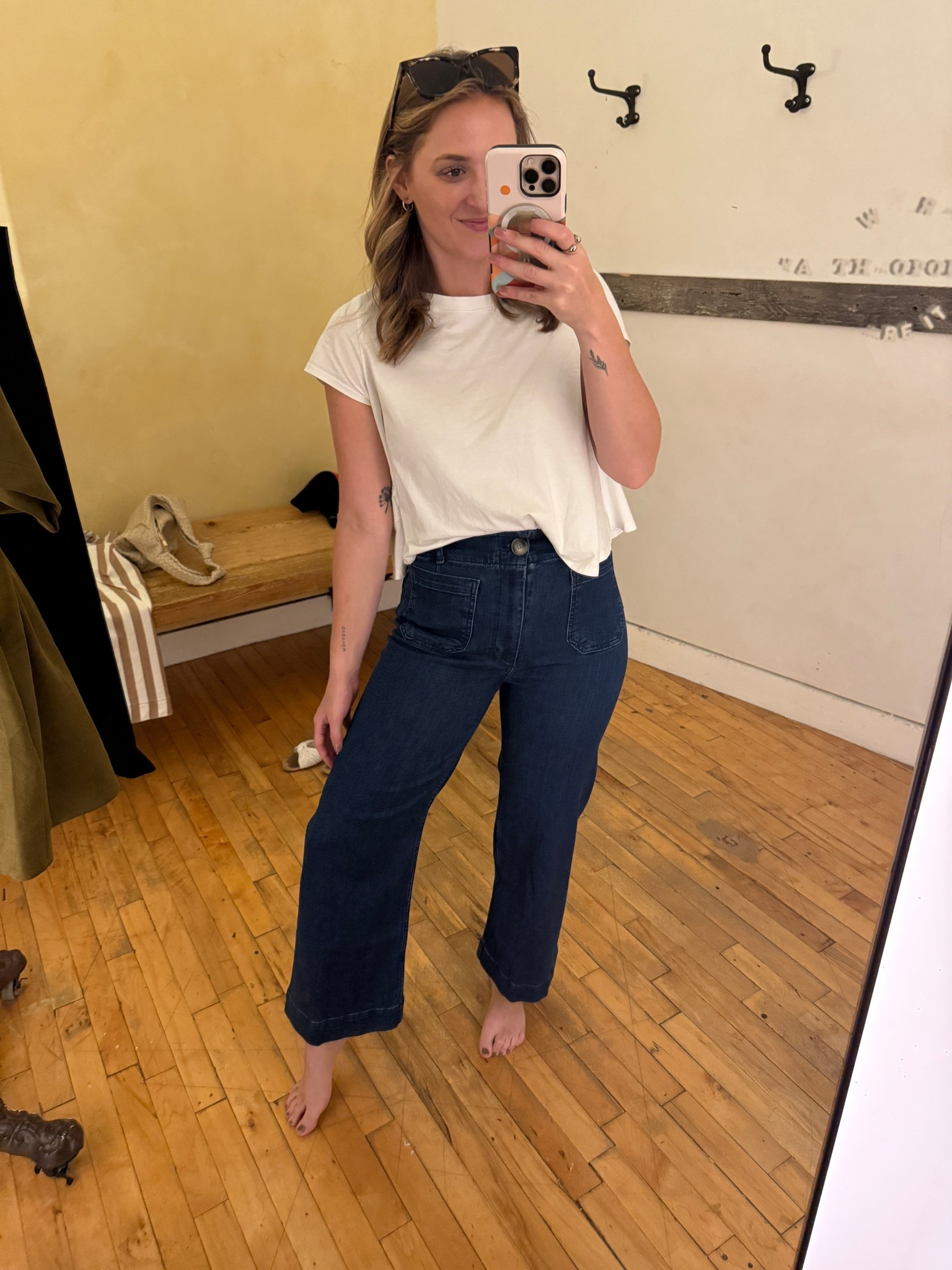 Such a great blue denim color, goes with everything! Wearing 27, could wear 27 or 28 reg. 

#LTKSeasonal #LTKStyleTip