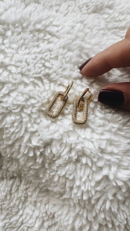 The prettiest, daintiest pave  hoop earrings! And only $15!
-
Holiday outfit - Christmas outfit - gold hoop earrings - pave cubic zirconia drop earrings - Christmas gifts for her - gift guide - holiday party outfit - Christmas party outfit 

#LTKstyletip #LTKGiftGuide #LTKHoliday