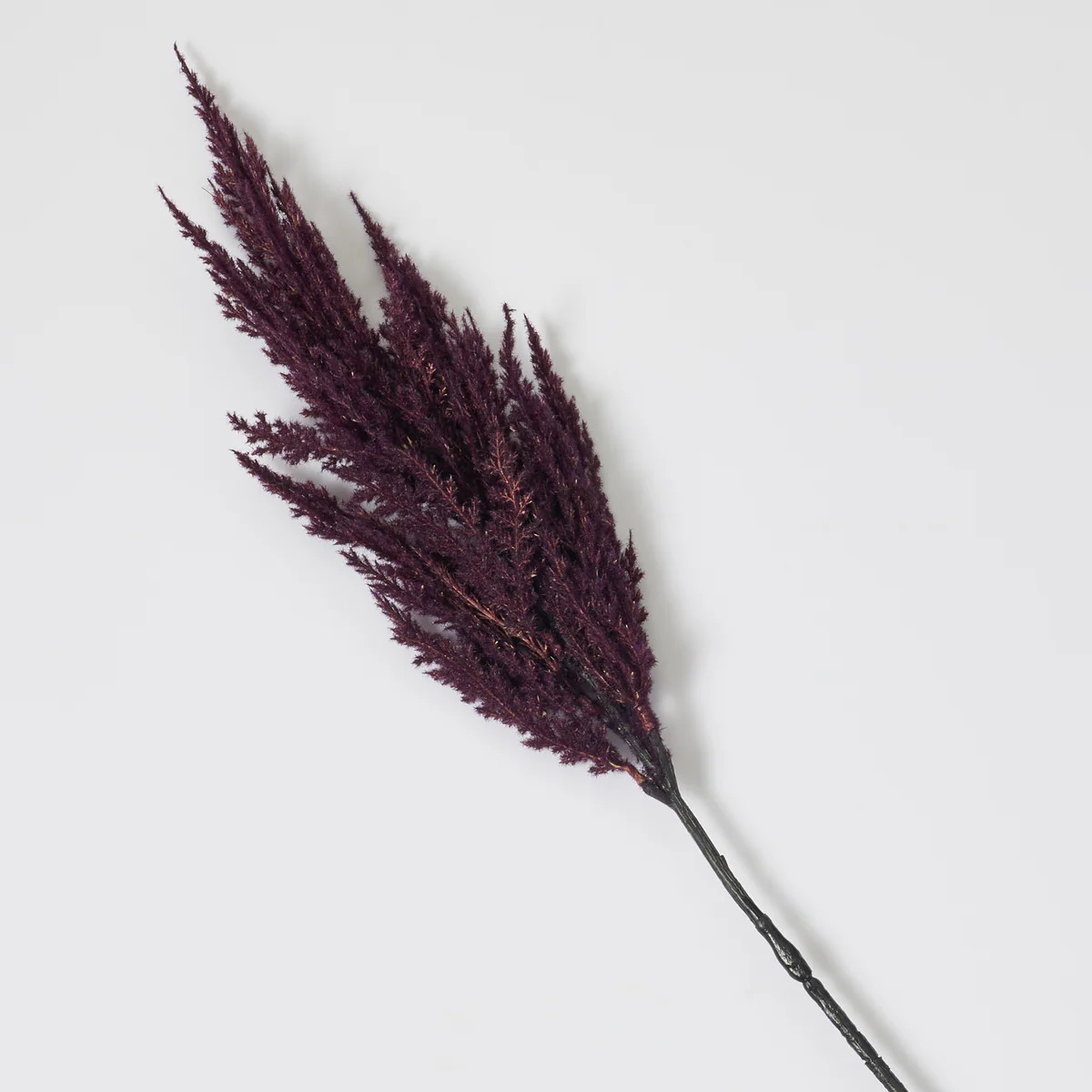 Dark Plum Purple Large Pampas Grass Plume Faux Single Wired Stem Spray - 33" | Darby Creek Trading