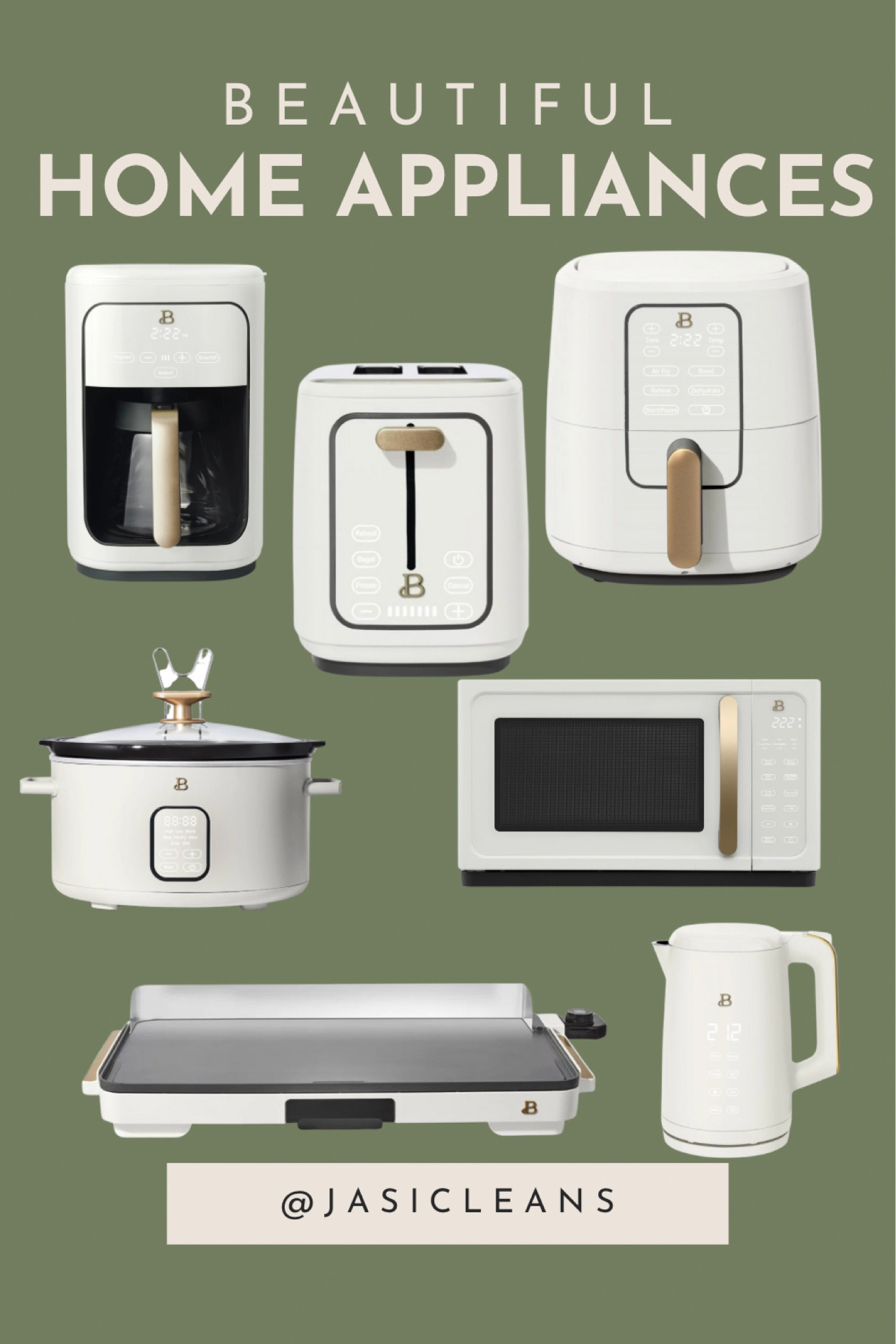 Love the Beautiful line at Walmart for all home appliances! 

#walmart #walmartfinds #homeappliances #kitchenappliances #toaster #kettle #eletrickettle #crockpot #microwave #coffeemaker #airfryer #griddle #beautiful 

#LTKhome #LTKfamily #LTKsalealert